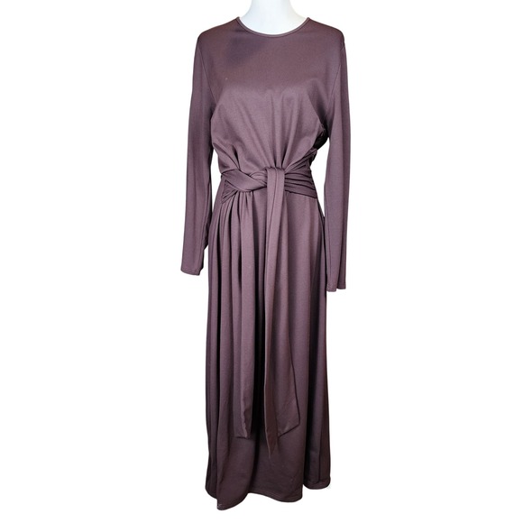 Veiled Dresses & Skirts - Veiled Modest Maxi Dress Gown Womens XL Espresso Brown Stretch Heavy Minimalist